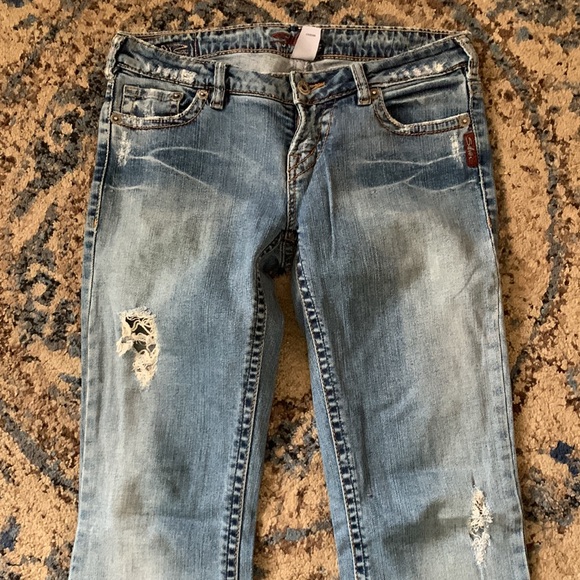 Silver Flare Jeans- size 27/33 - Picture 2 of 6